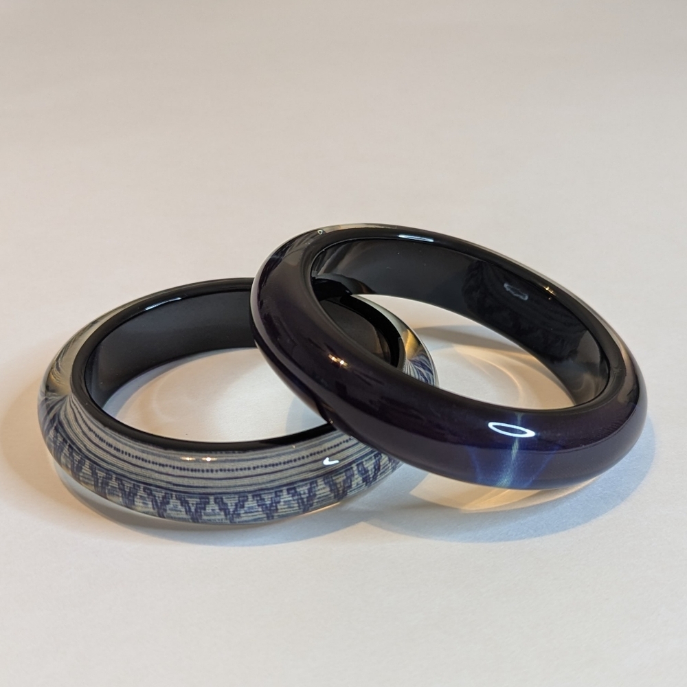 Two Blue Bangle Bracelets - image 1